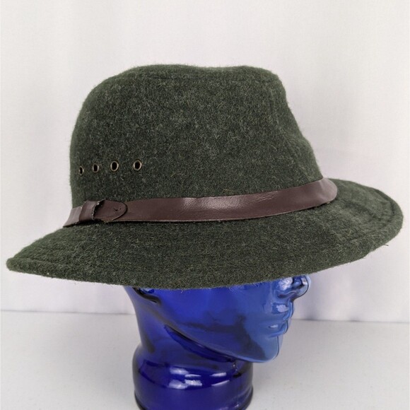 Genuine Filson Green Wool Hat Packer Mackinaw Fedora Size Medium USA Made Vtg